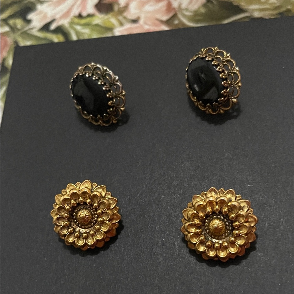Elegant Black and Gold Earrings from the 1928 Jewelry Company
